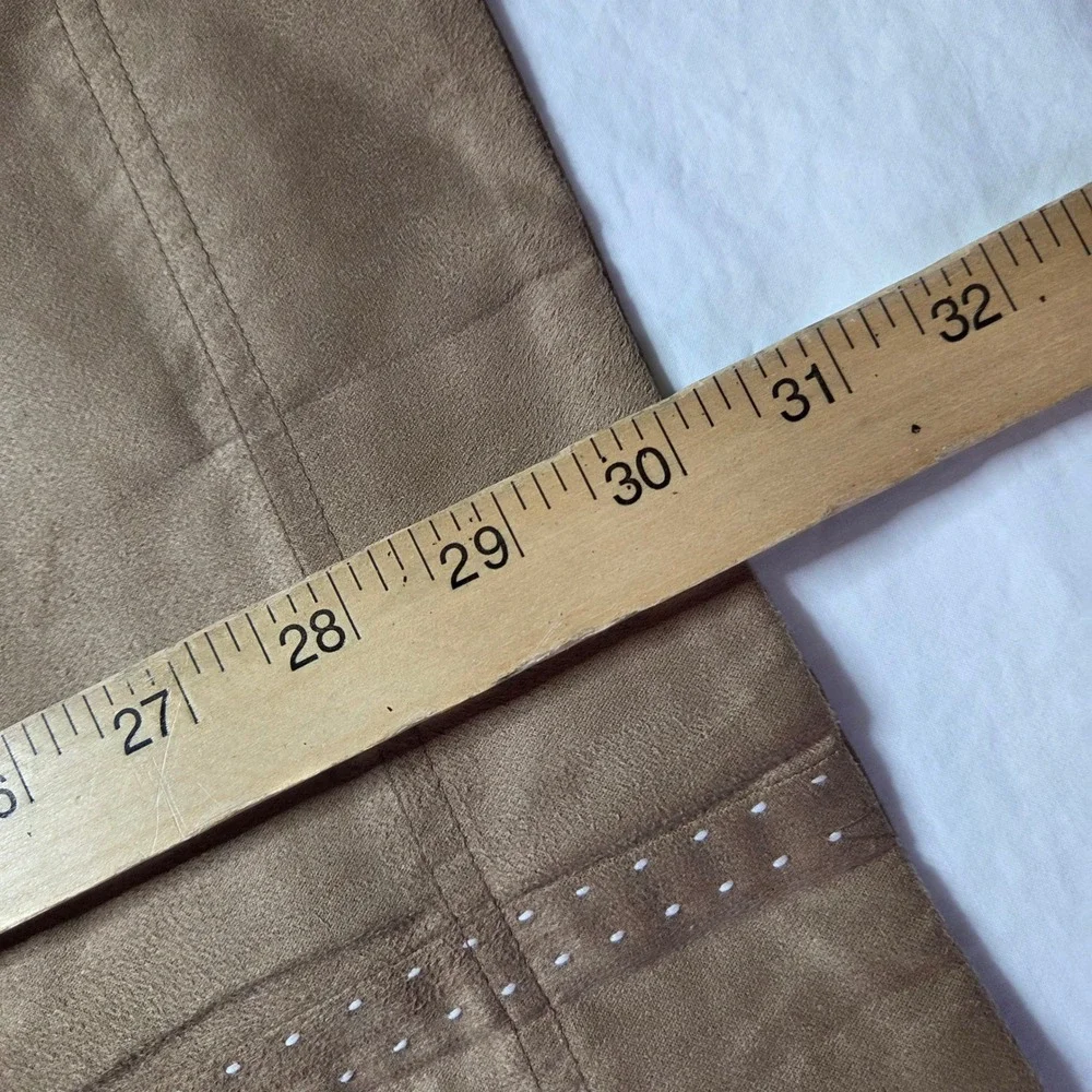 Pottery Barn Microfiber Faux Suede Tan Stitched Pillow Sham Zipper Closure‎